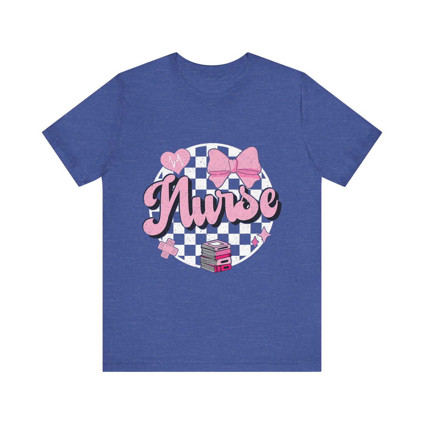 Cute Nurse Graphic T-Shirt | Pink Heart & Medical Theme