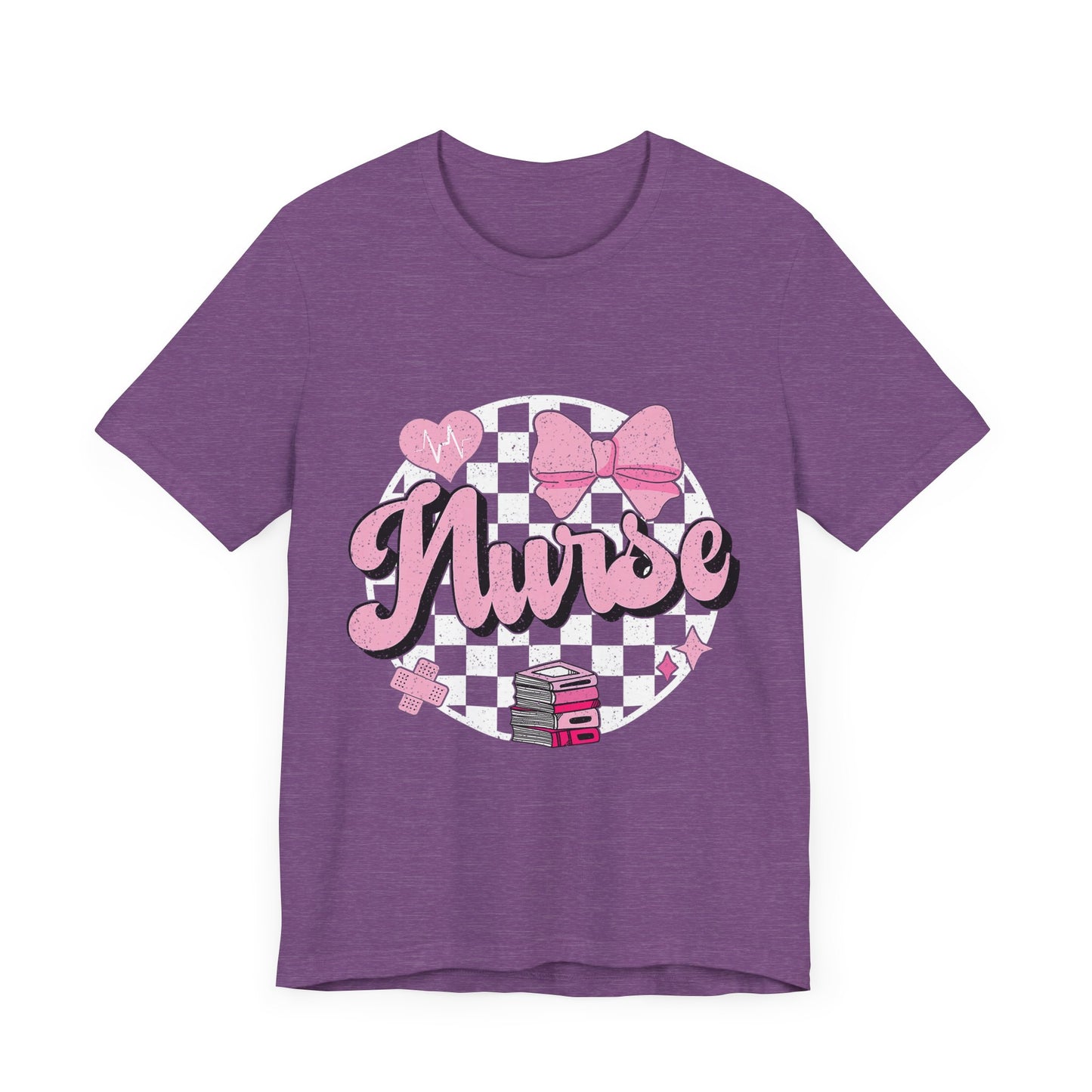 Cute Nurse Graphic T-Shirt | Pink Heart & Medical Theme