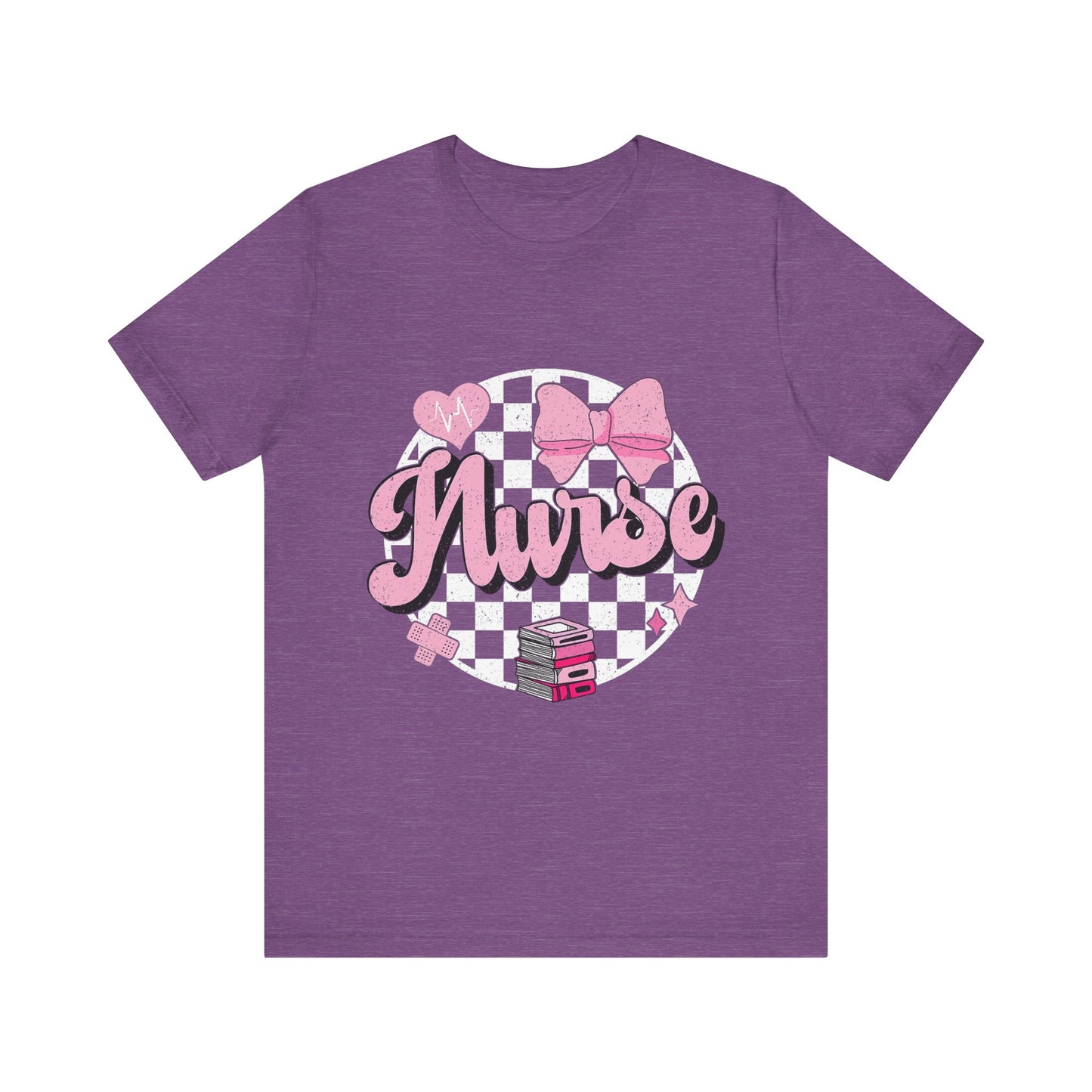 Cute Nurse Graphic T-Shirt | Pink Heart & Medical Theme