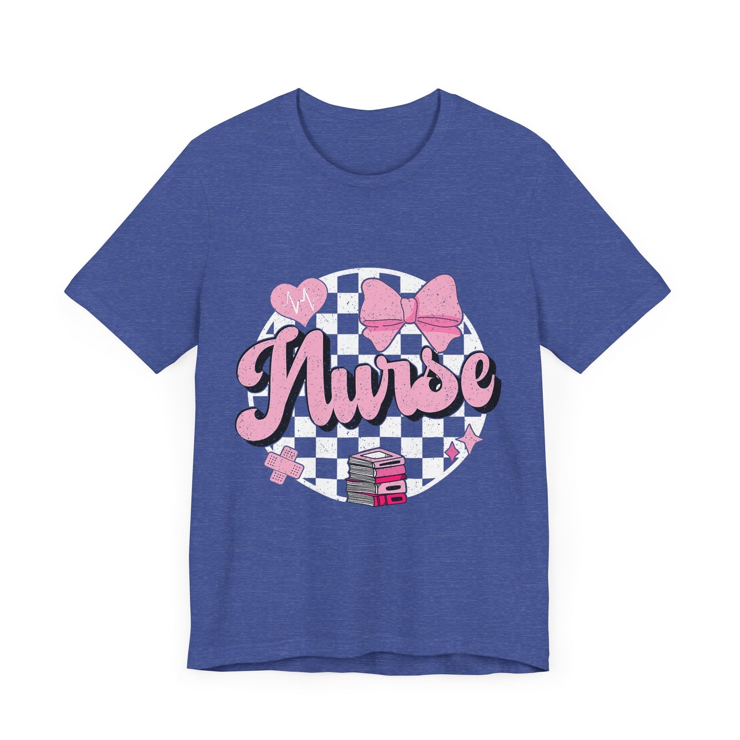 Cute Nurse Graphic T-Shirt | Pink Heart & Medical Theme
