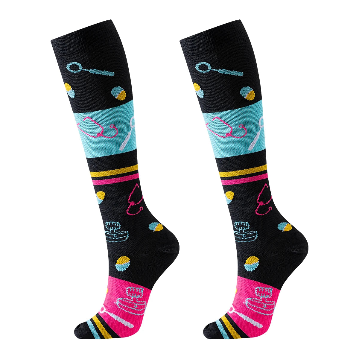 Ultimate Comfort and Performance: Knee-High Compression Socks (6 Pack Medical Variety Style)