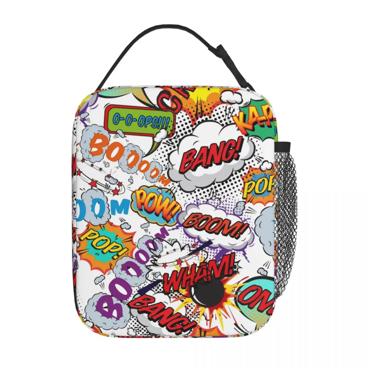 Superhero and Comic Word Insulated Lunch Bag