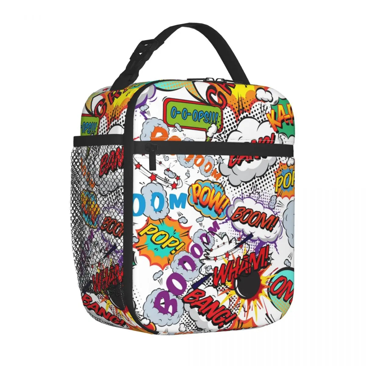 Superhero and Comic Word Insulated Lunch Bag