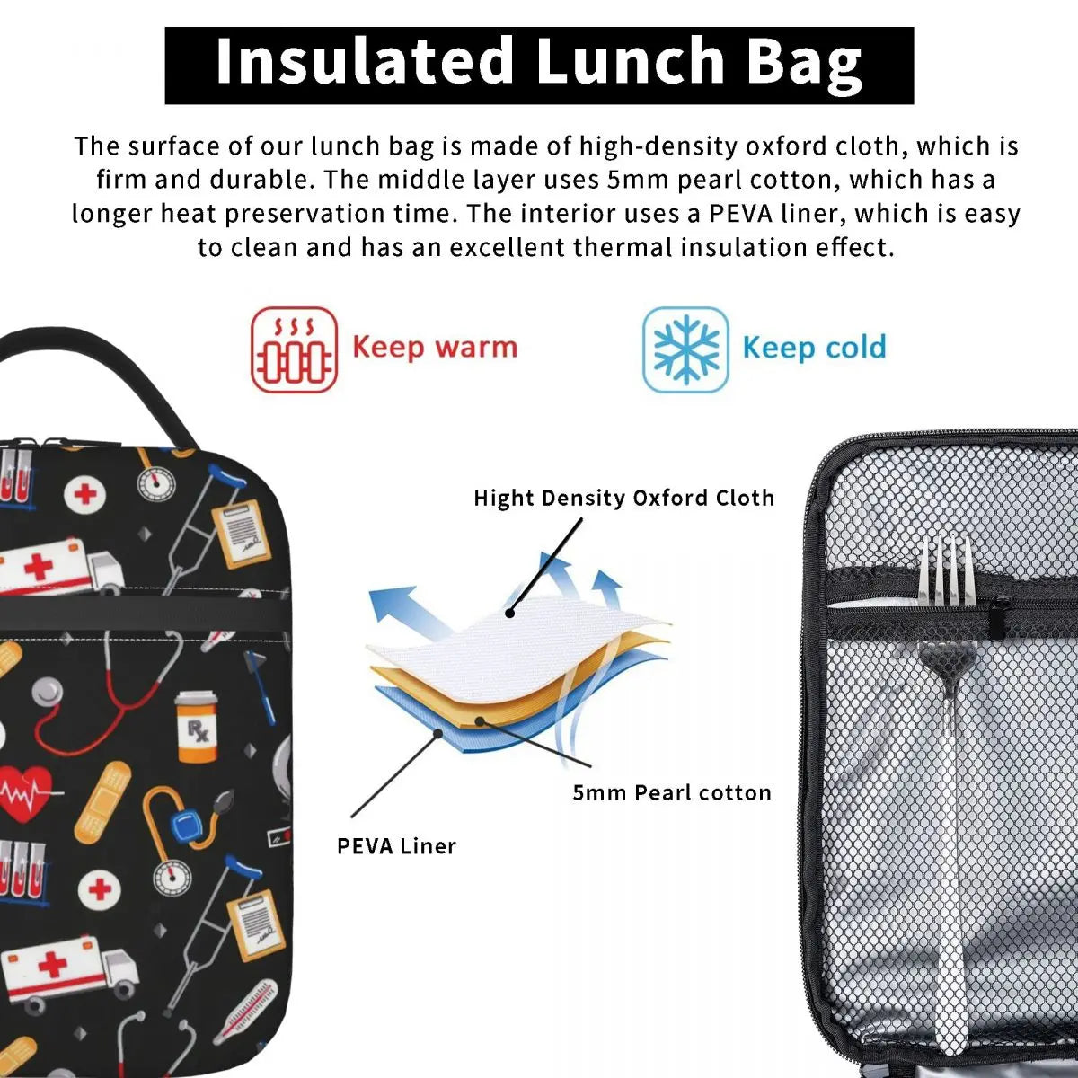 Medical Supplies Insulated Lunch Bag